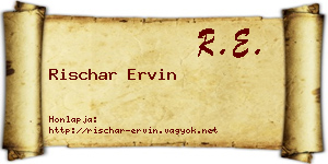 Rischar Ervin névjegykártya